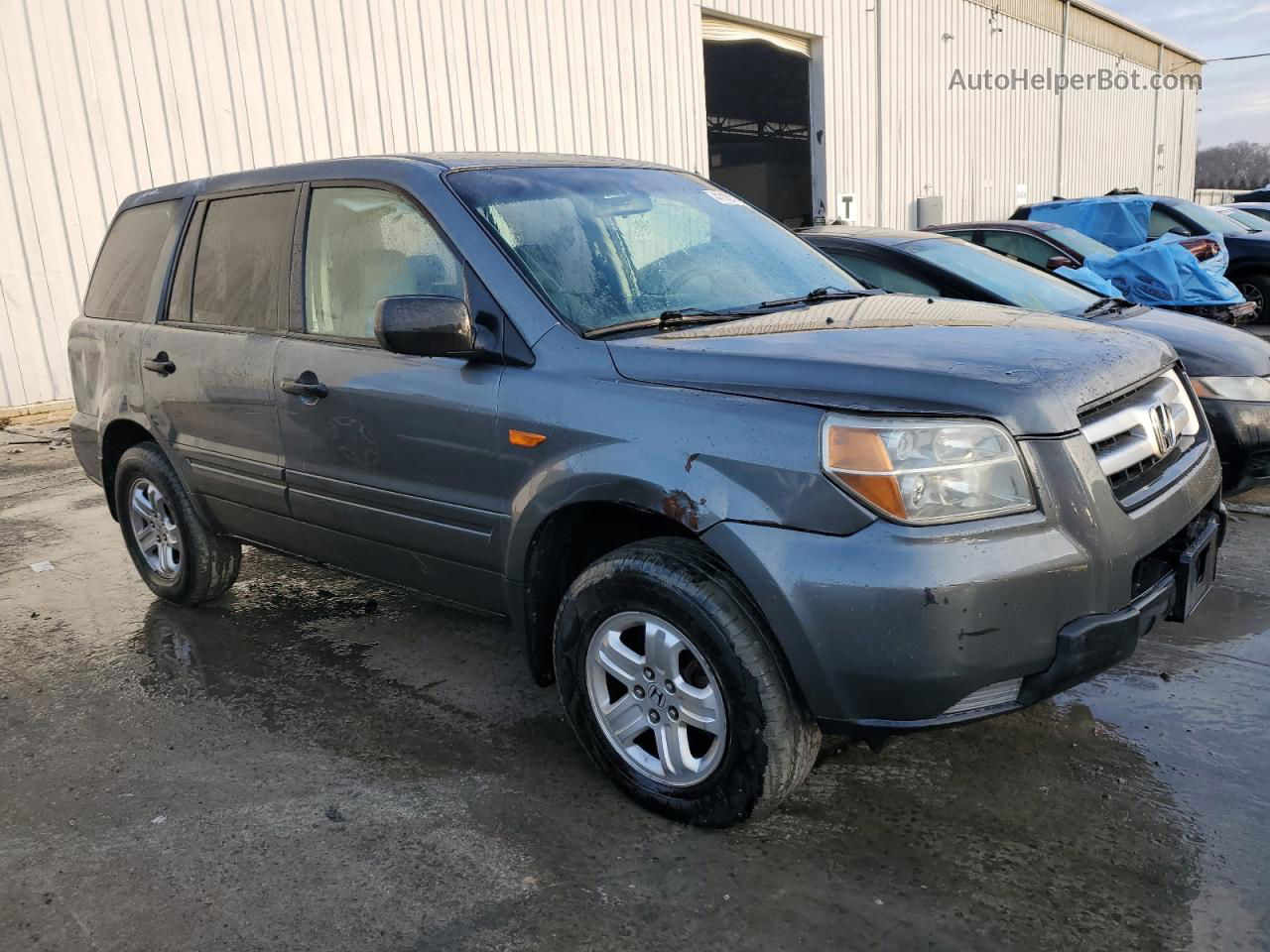 2007 Honda Pilot Lx Gray vin: 5FNYF18147B008134