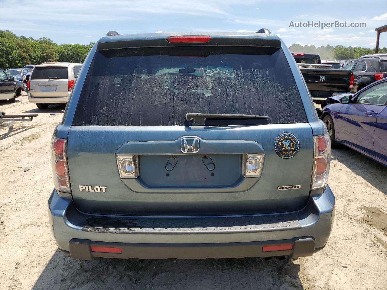 2007 Honda Pilot Ex Blue vin: 5FNYF18407B014281