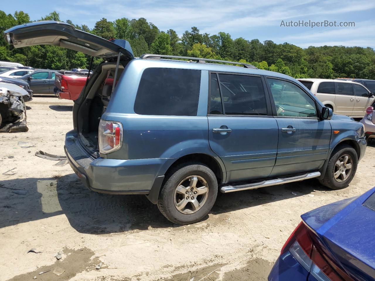 2007 Honda Pilot Ex Blue vin: 5FNYF18407B014281