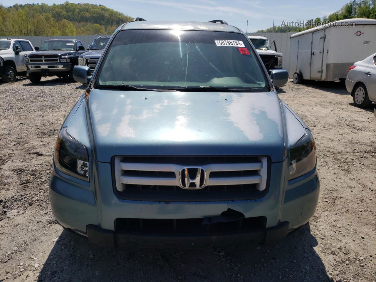 2007 Honda Pilot Ex Blue vin: 5FNYF18467B000370