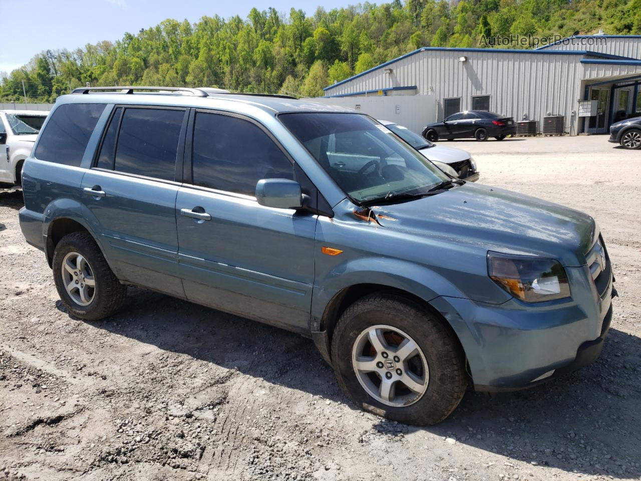 2007 Honda Pilot Ex Blue vin: 5FNYF18467B000370