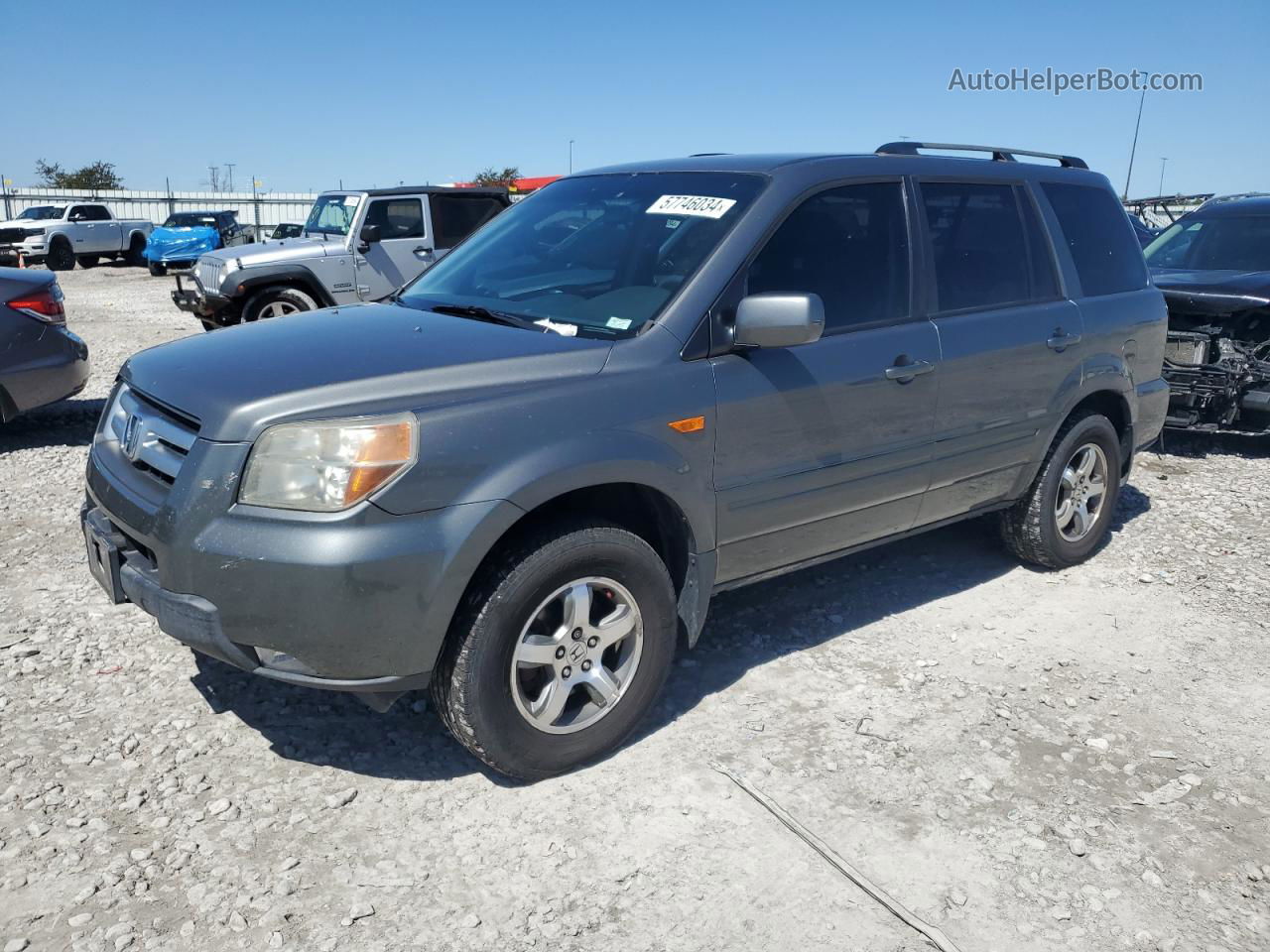 2007 Honda Pilot Ex Gray vin: 5FNYF18467B007156