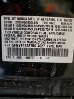 2007 Honda Pilot Ex Black vin: 5FNYF18487B014027