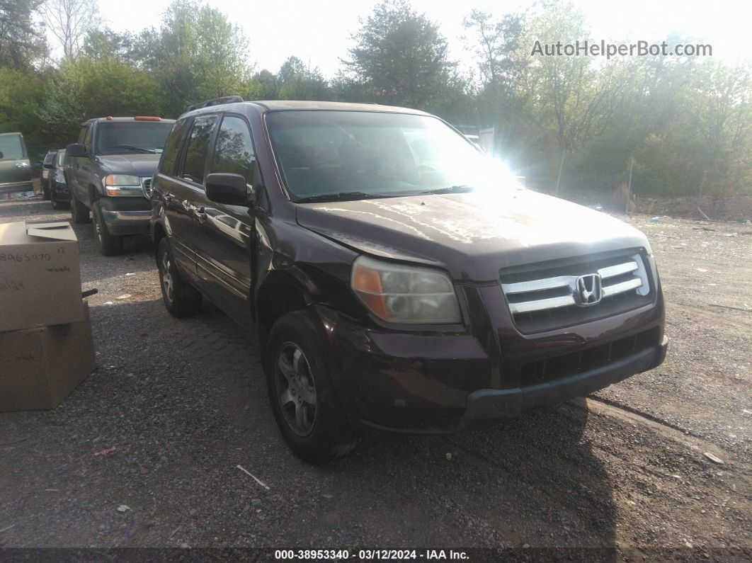 2007 Honda Pilot Ex Maroon vin: 5FNYF18497B011640