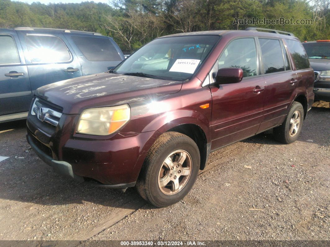 2007 Honda Pilot Ex Maroon vin: 5FNYF18497B011640