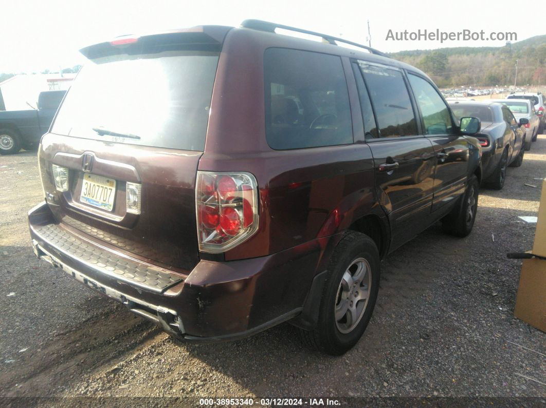 2007 Honda Pilot Ex Maroon vin: 5FNYF18497B011640