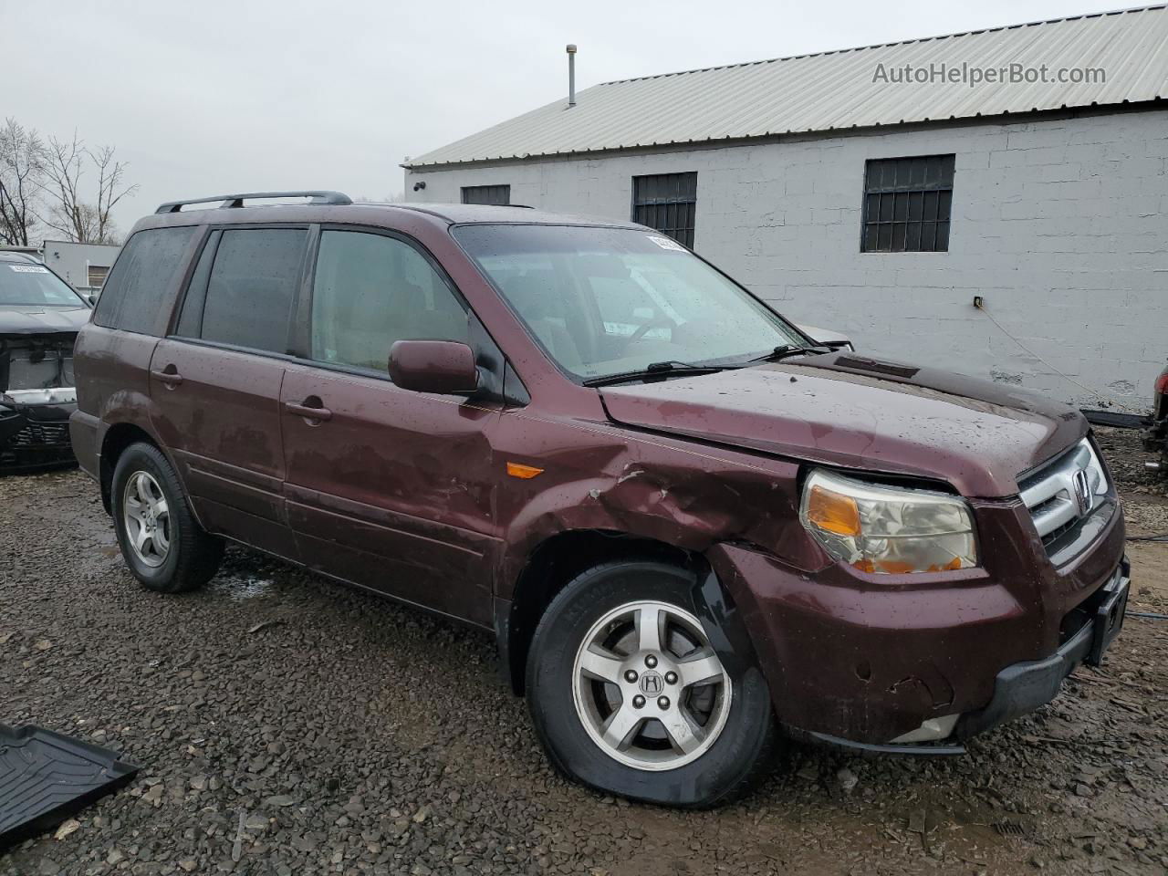 2007 Honda Pilot Ex Бордовый vin: 5FNYF18497B029569