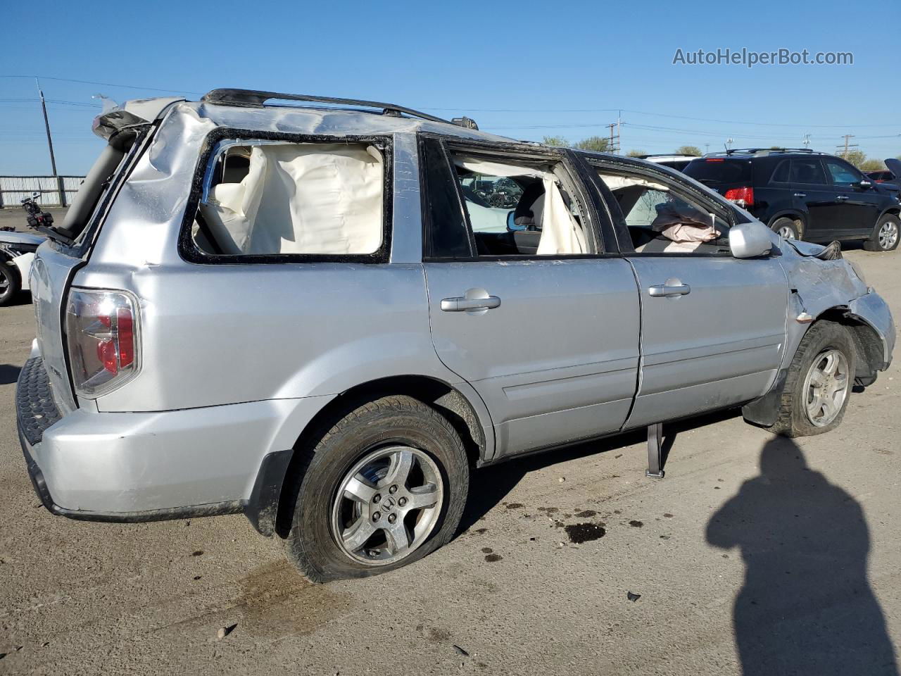 2007 Honda Pilot Exl Silver vin: 5FNYF18537B011996