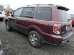 2007 Honda Pilot Exl Burgundy vin: 5FNYF18537B025199