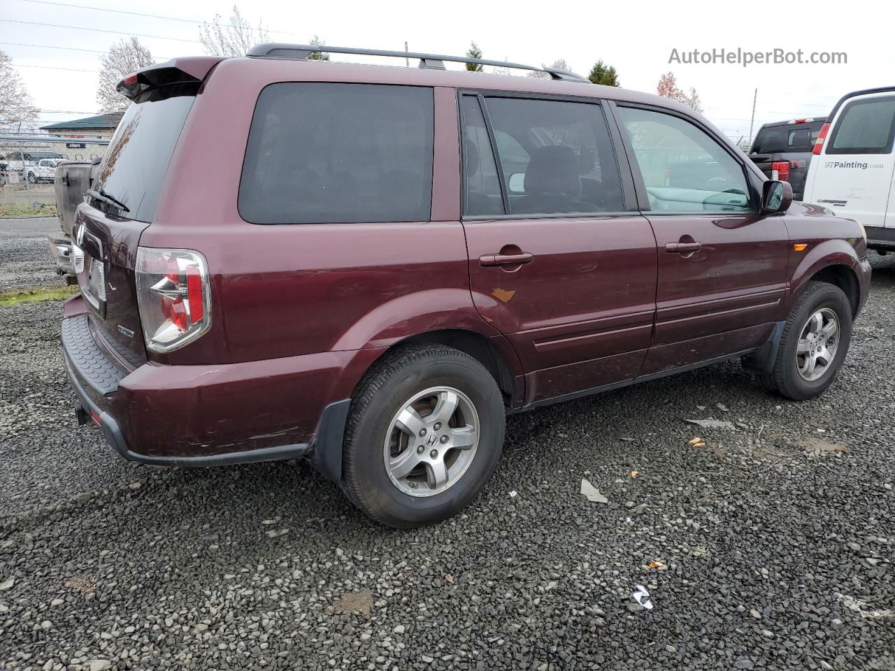 2007 Honda Pilot Exl Burgundy vin: 5FNYF18537B025199