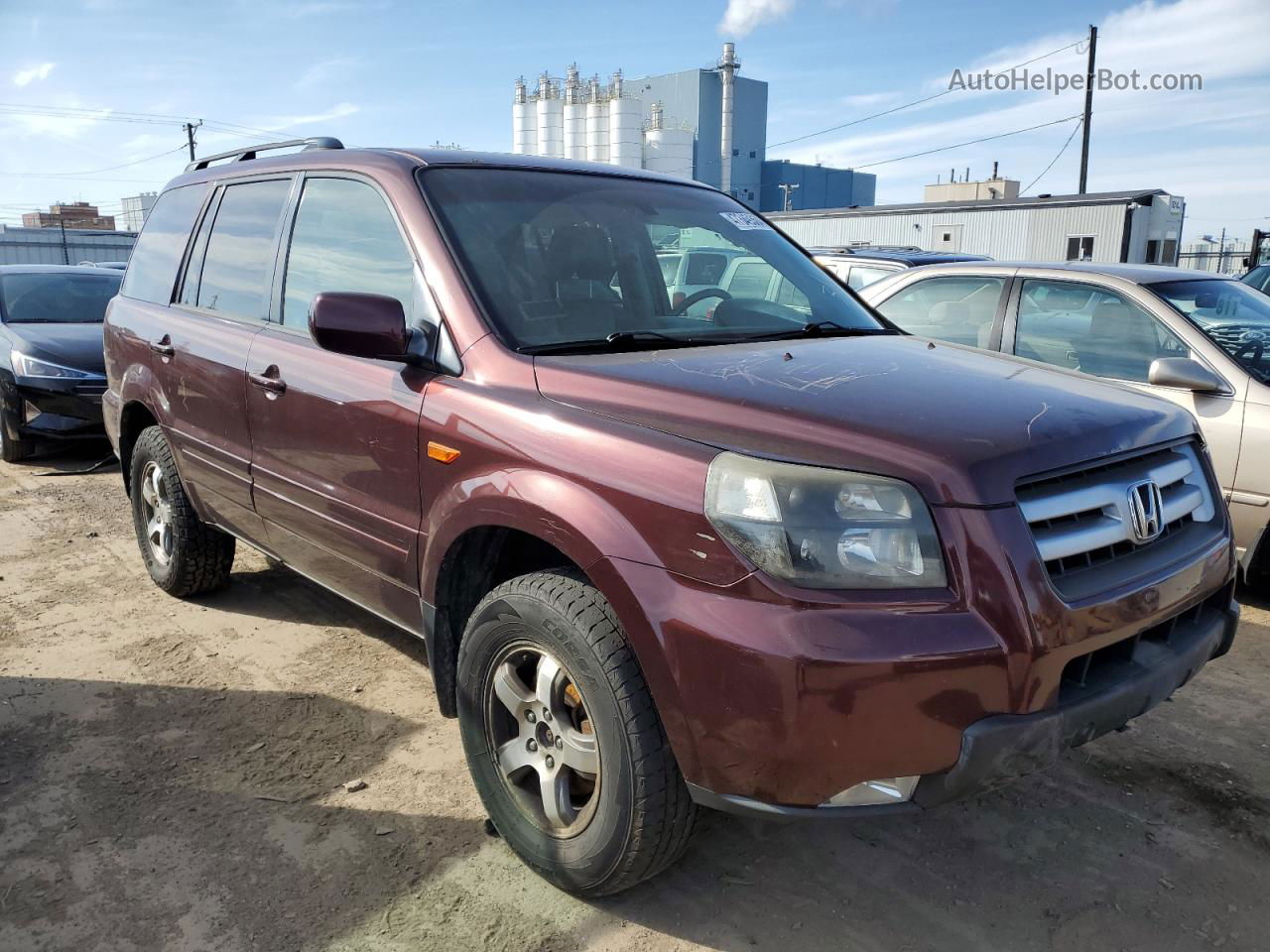 2007 Honda Pilot Exl Burgundy vin: 5FNYF18547B006273