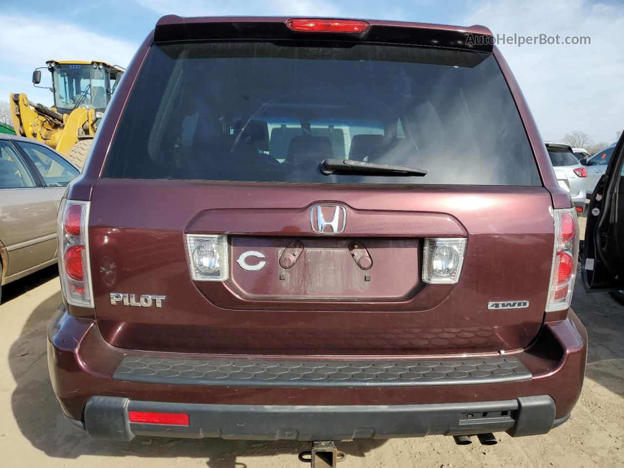 2007 Honda Pilot Exl Burgundy vin: 5FNYF18547B006273