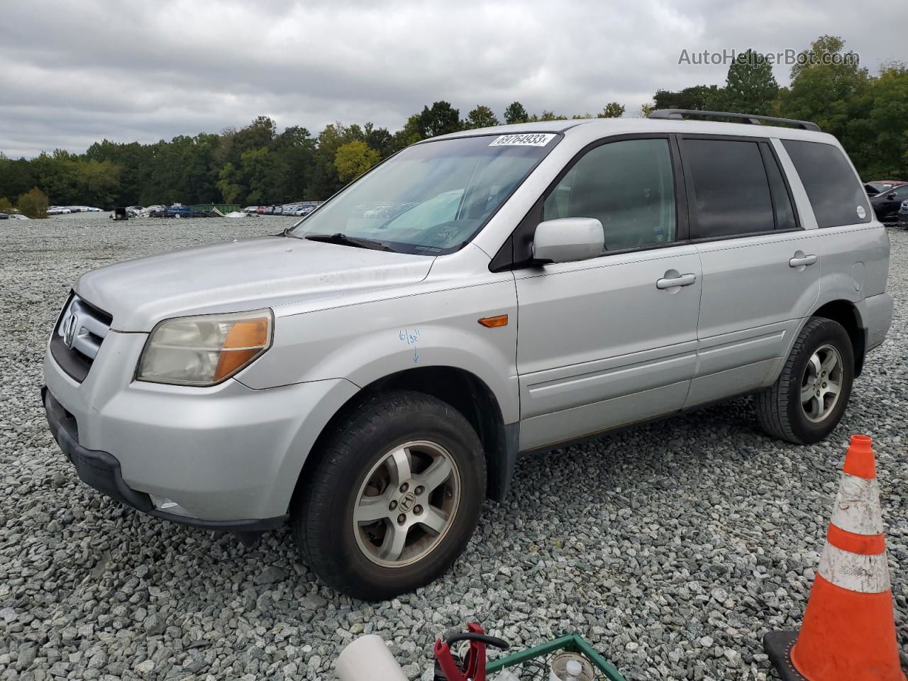 2007 Honda Pilot Exl Silver vin: 5FNYF18547B011697