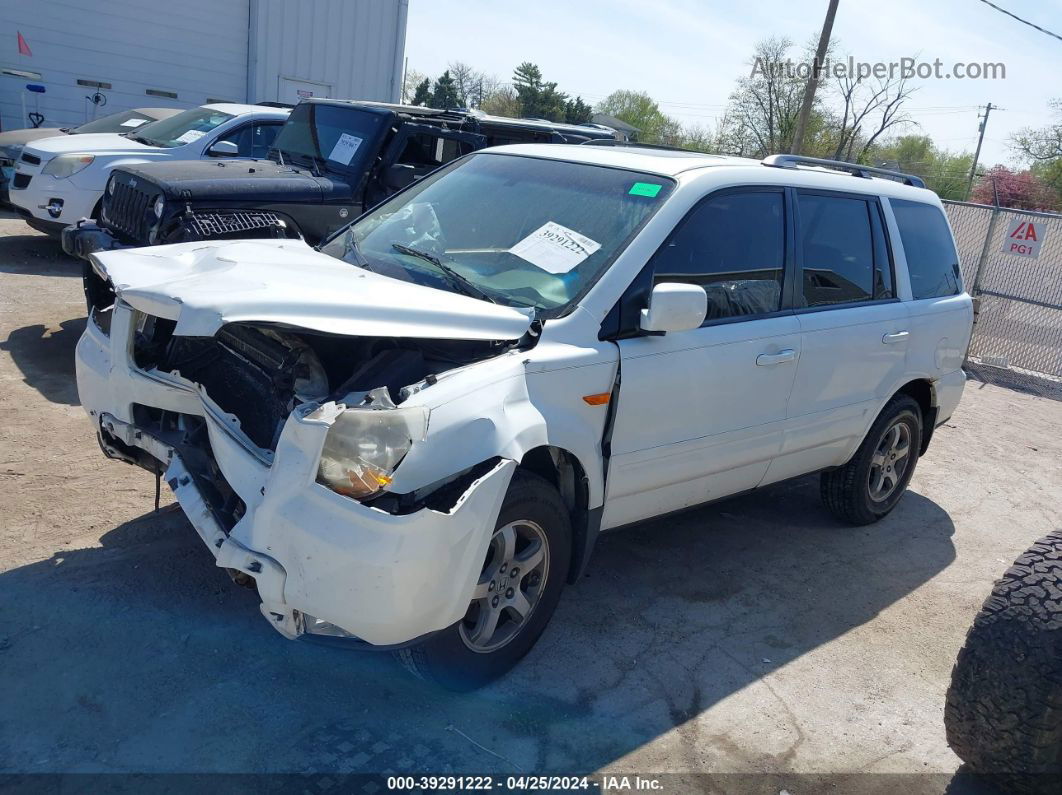 2007 Honda Pilot Ex-l White vin: 5FNYF18557B007349