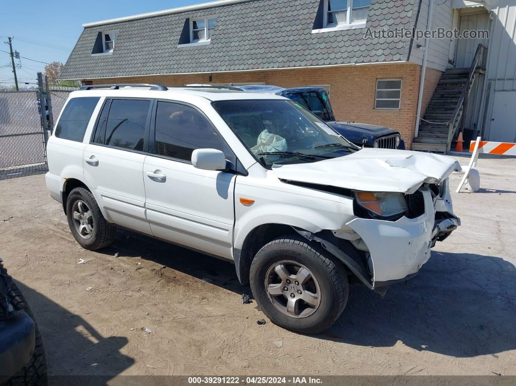 2007 Honda Pilot Ex-l White vin: 5FNYF18557B007349