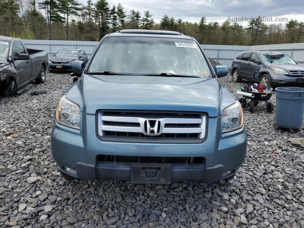 2007 Honda Pilot Exl Blue vin: 5FNYF18557B032722