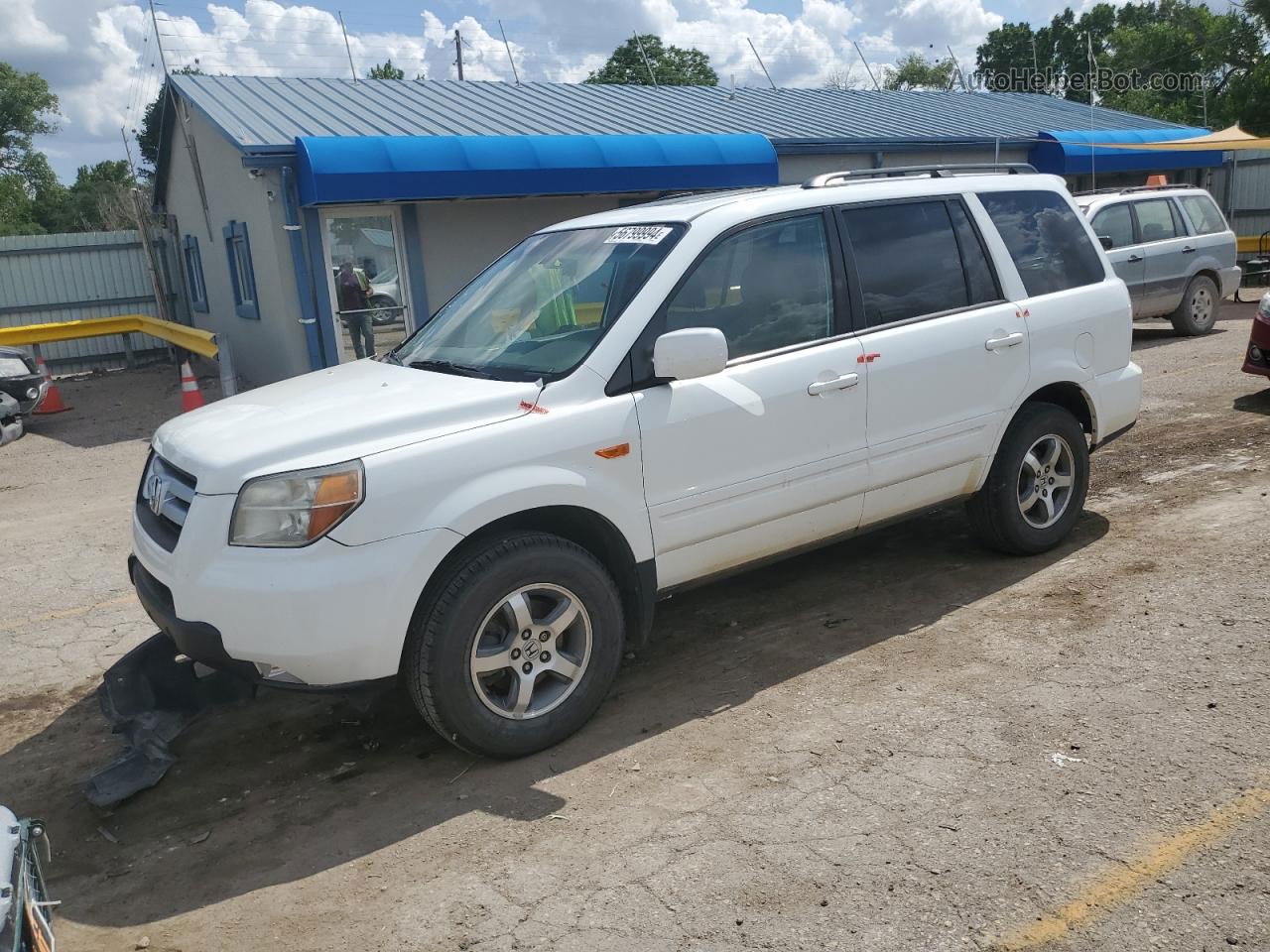 2007 Honda Pilot Exl White vin: 5FNYF18577B009667