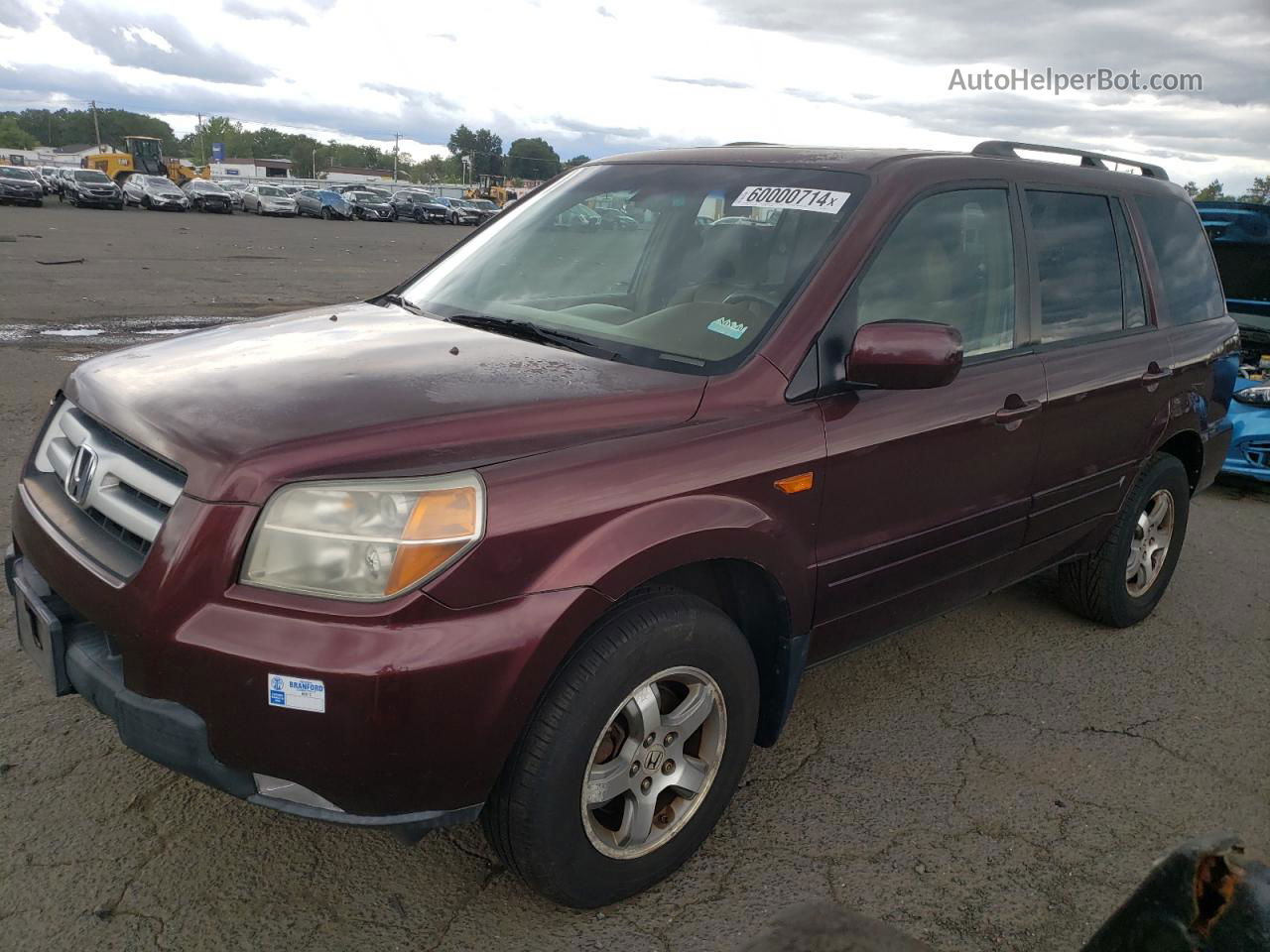 2007 Honda Pilot Exl Burgundy vin: 5FNYF18577B029787