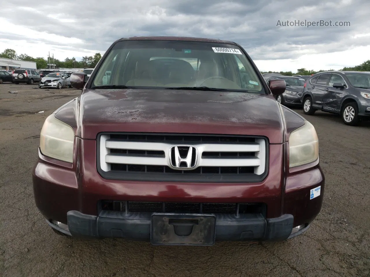 2007 Honda Pilot Exl Burgundy vin: 5FNYF18577B029787