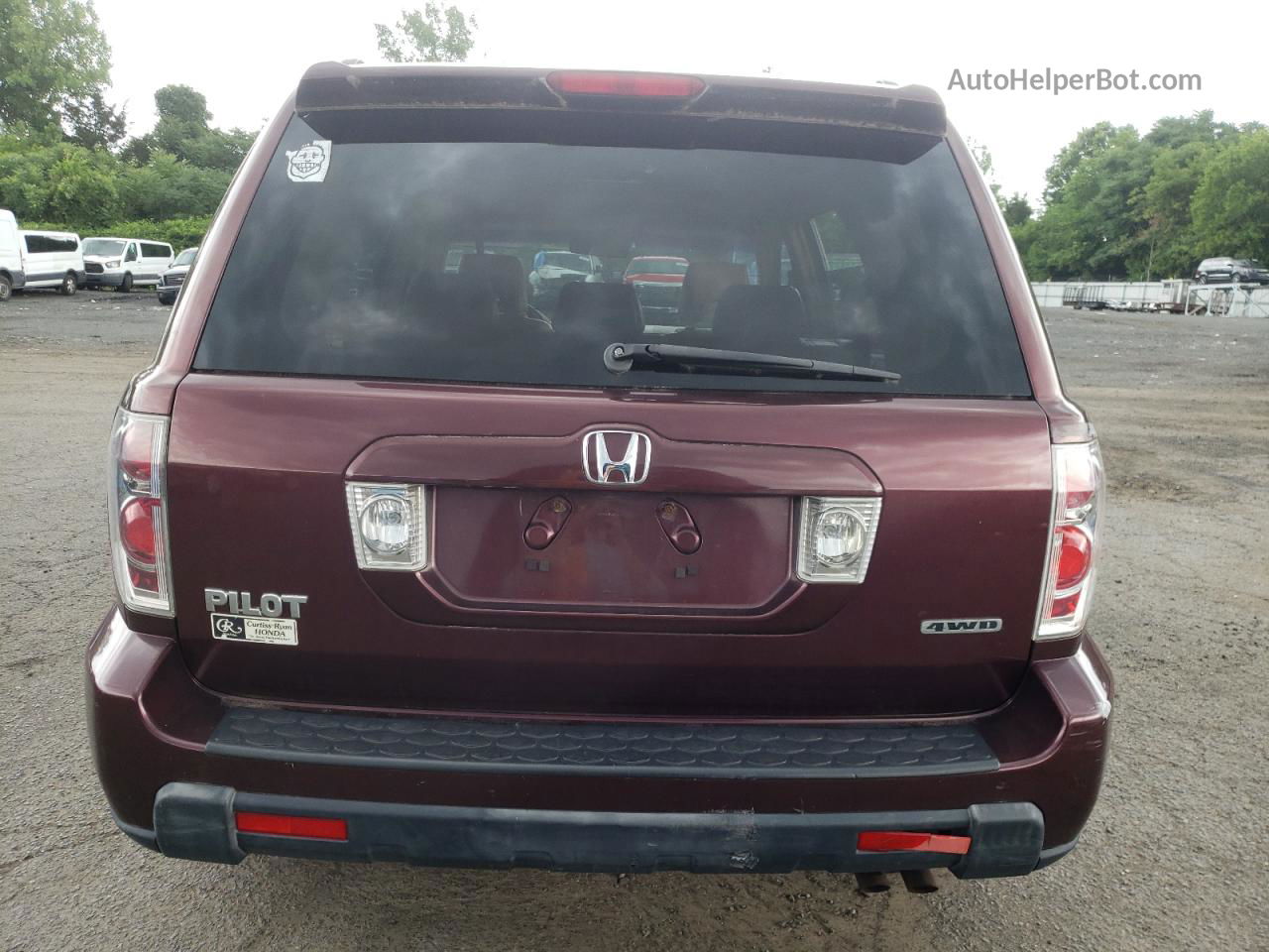 2007 Honda Pilot Exl Burgundy vin: 5FNYF18577B029787