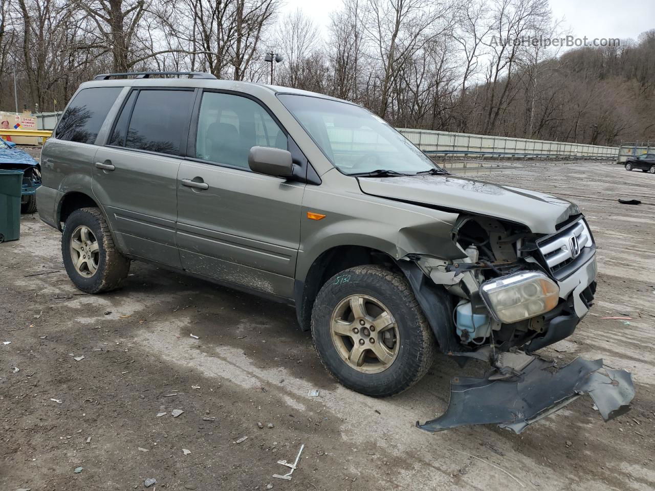 2007 Honda Pilot Exl Зеленый vin: 5FNYF18597B019486