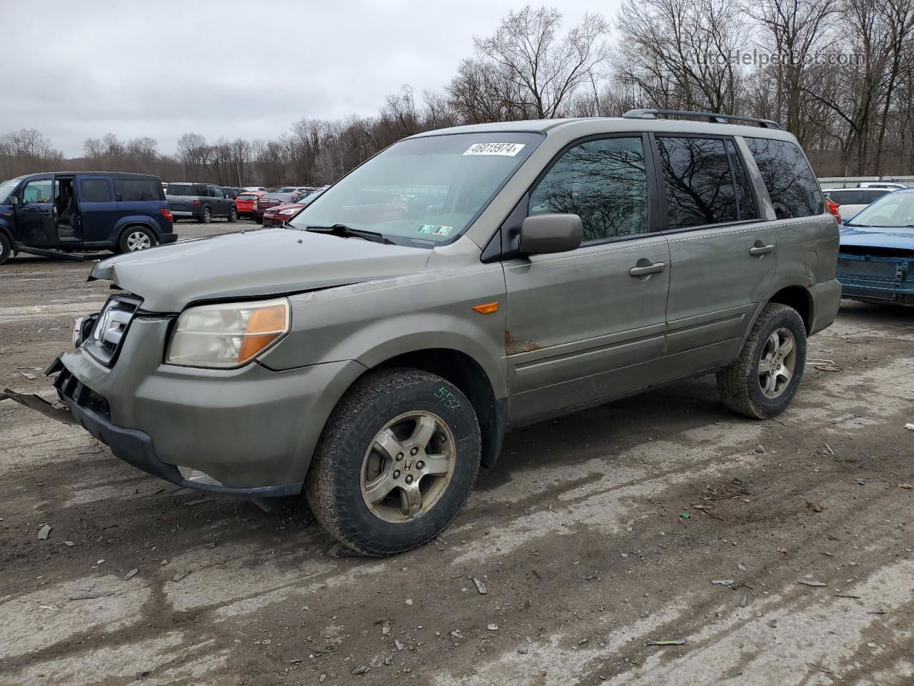 2007 Honda Pilot Exl Зеленый vin: 5FNYF18597B019486