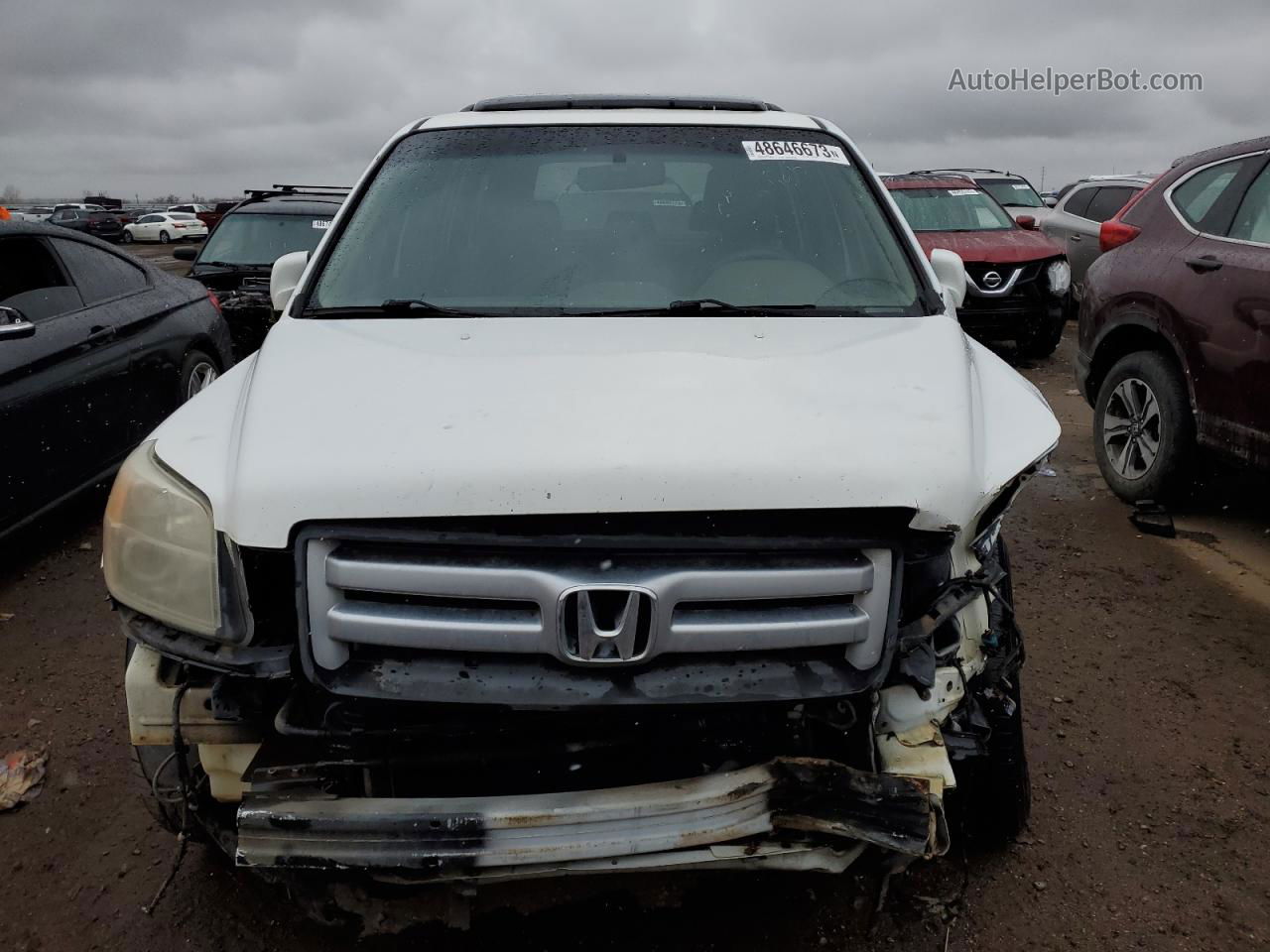 2007 Honda Pilot Exl White vin: 5FNYF18667B006459