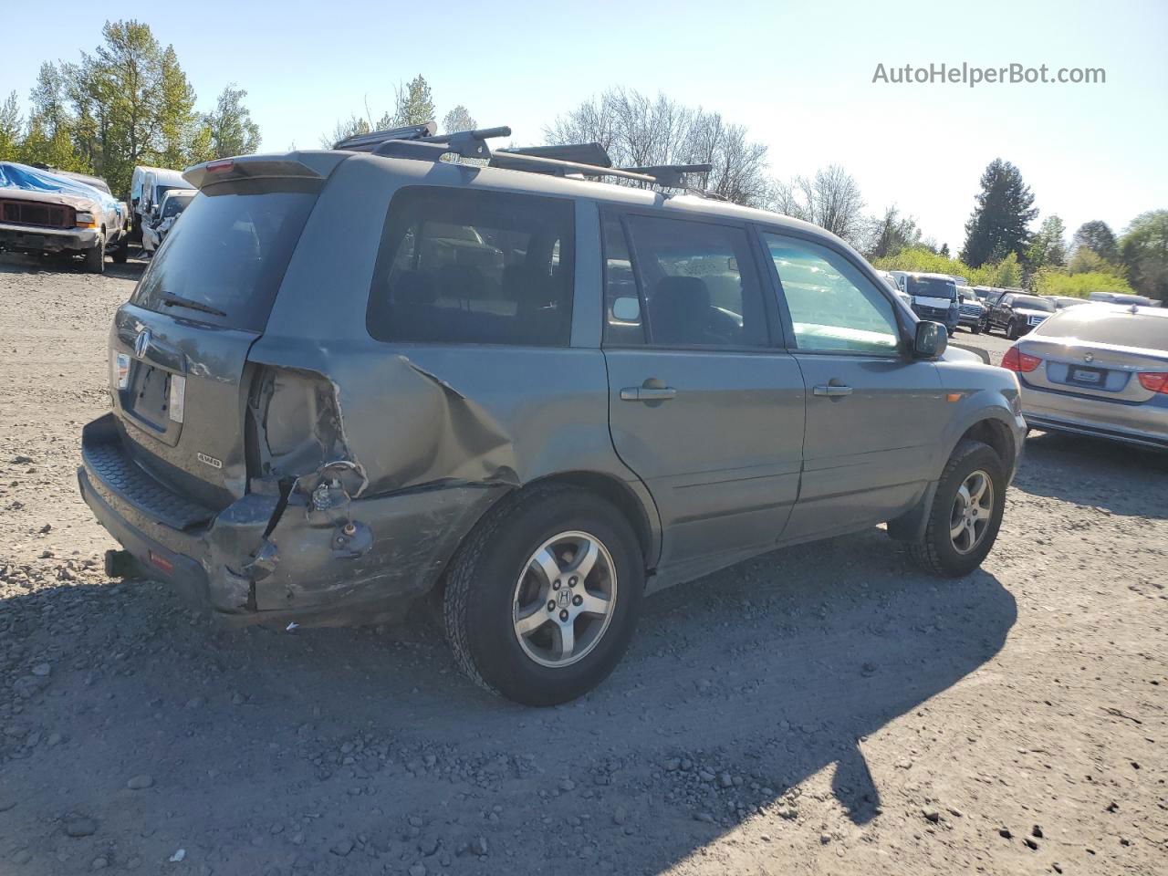 2007 Honda Pilot Exl Gray vin: 5FNYF18687B033081