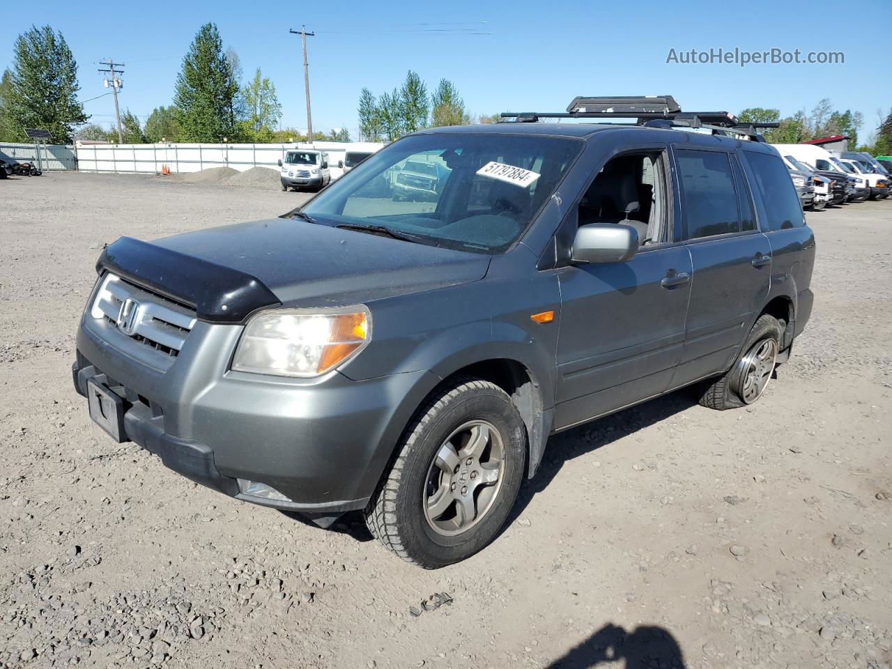 2007 Honda Pilot Exl Gray vin: 5FNYF18687B033081