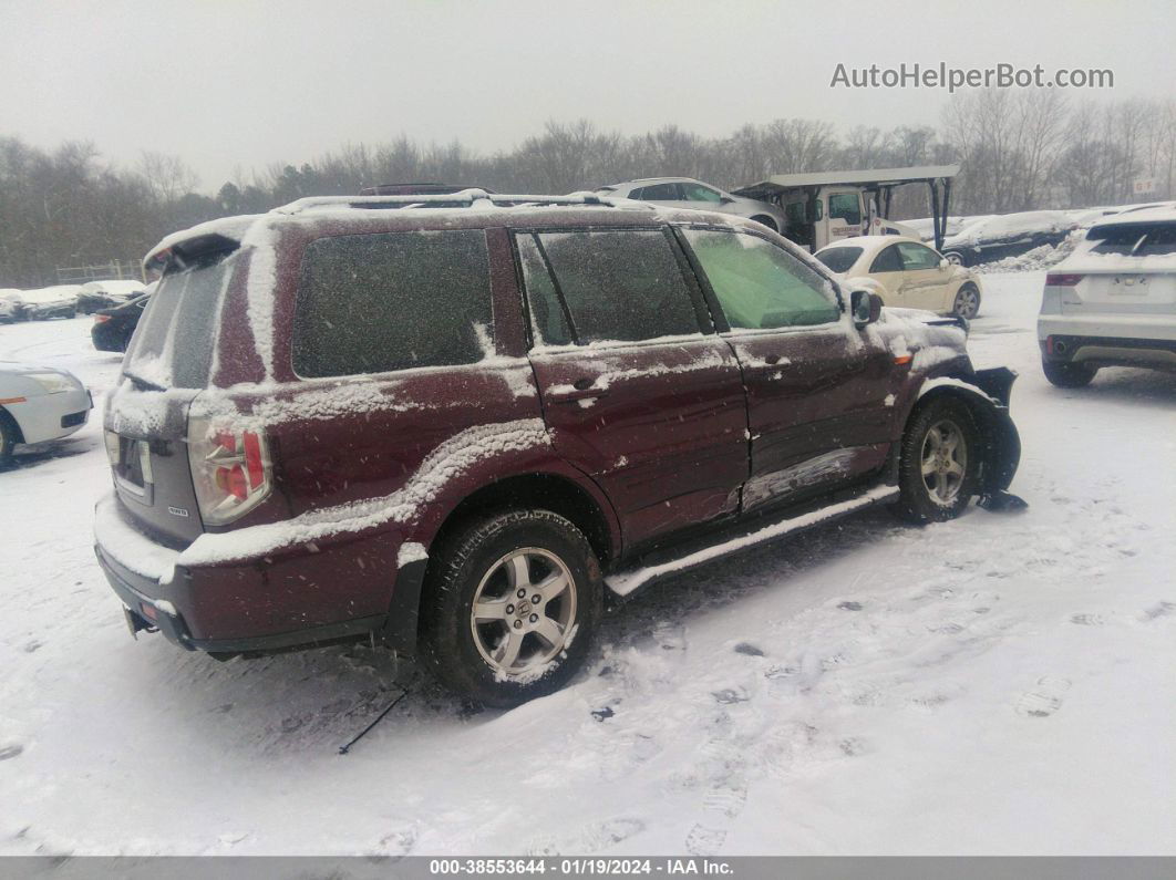 2007 Honda Pilot Ex-l Maroon vin: 5FNYF186X7B005542