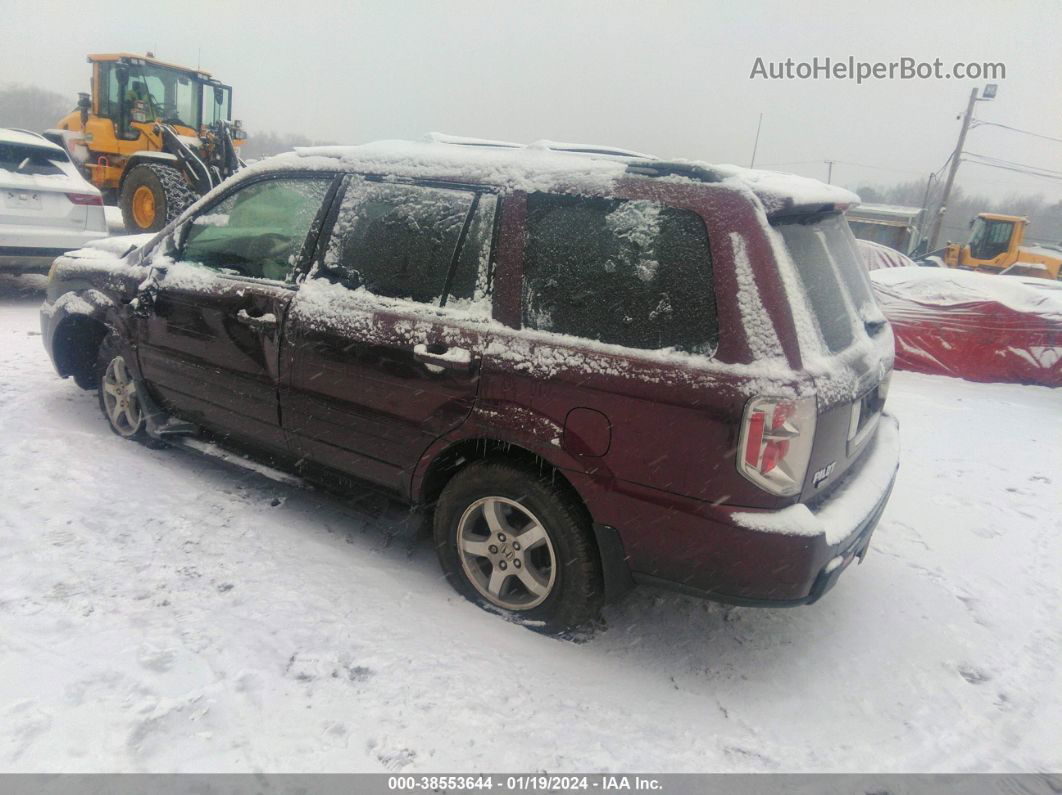 2007 Honda Pilot Ex-l Maroon vin: 5FNYF186X7B005542