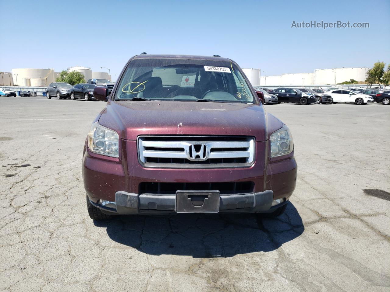 2007 Honda Pilot Exl Burgundy vin: 5FNYF186X7B015214