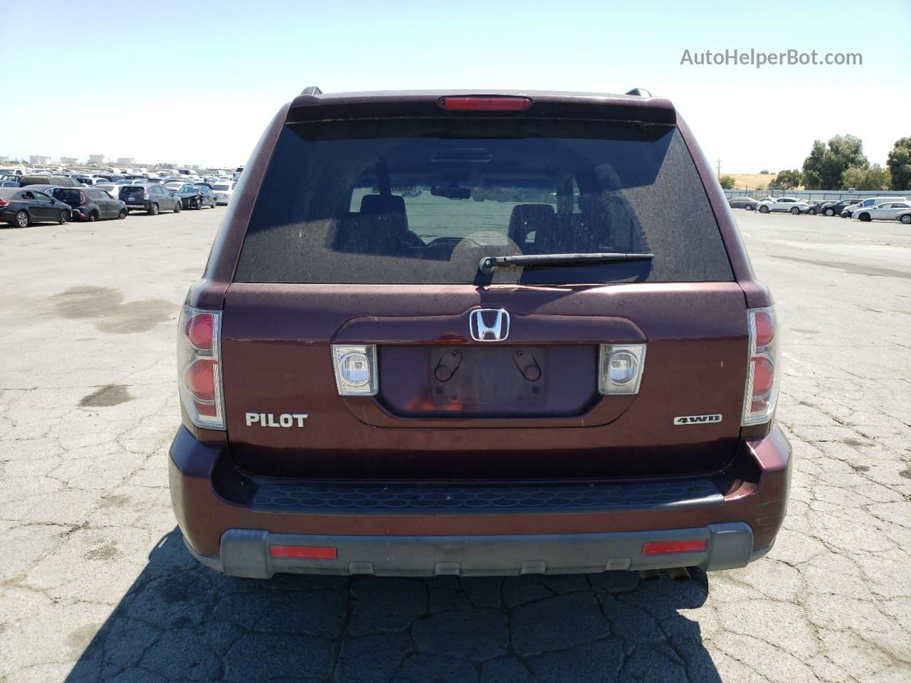 2007 Honda Pilot Exl Burgundy vin: 5FNYF186X7B015214