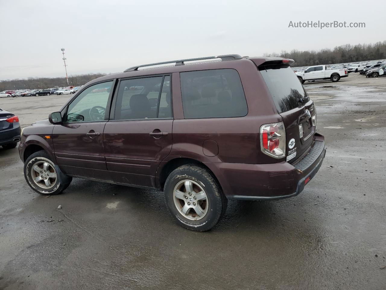 2007 Honda Pilot Exl Burgundy vin: 5FNYF186X7B023233