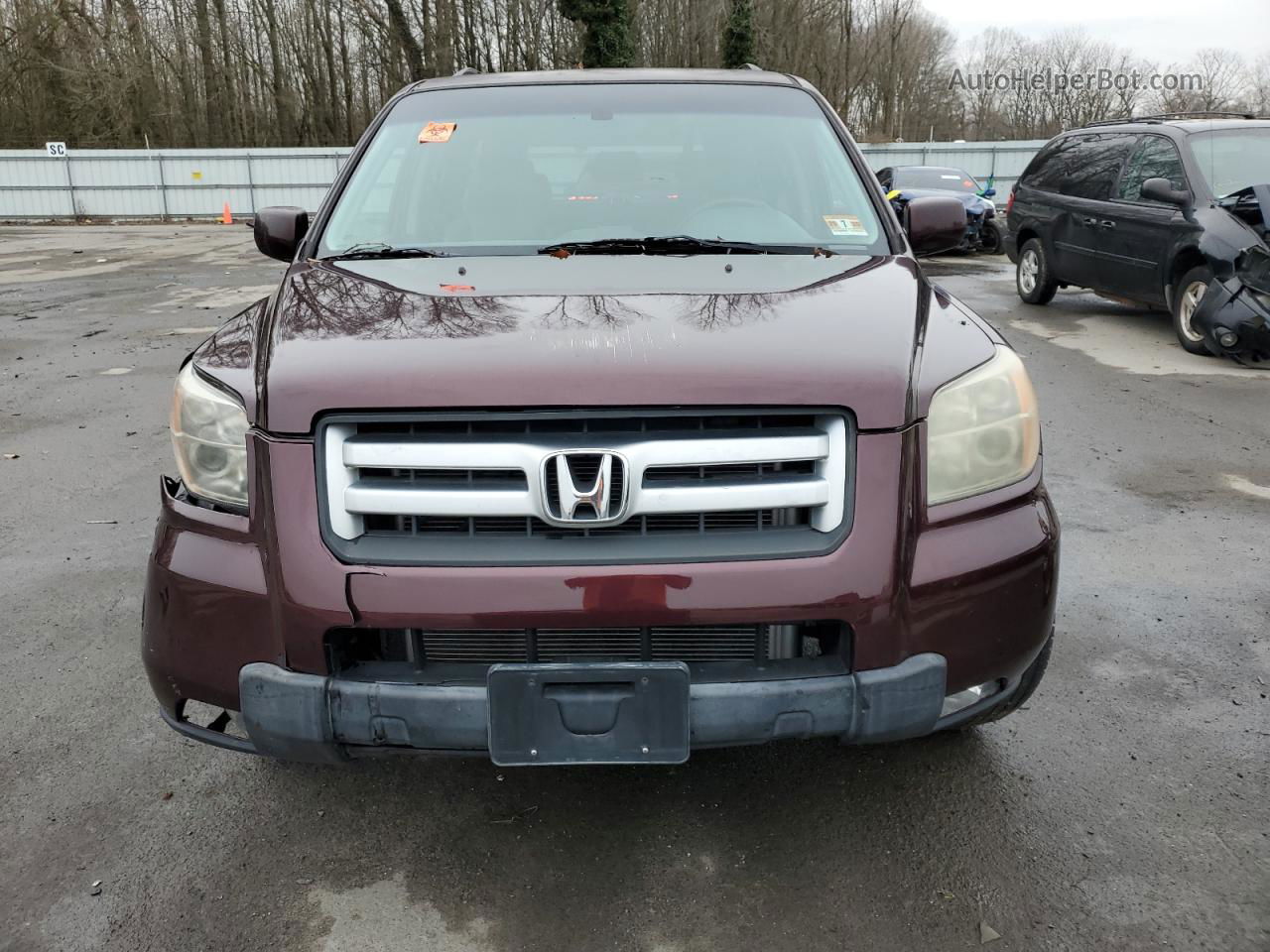 2007 Honda Pilot Exl Burgundy vin: 5FNYF186X7B023233