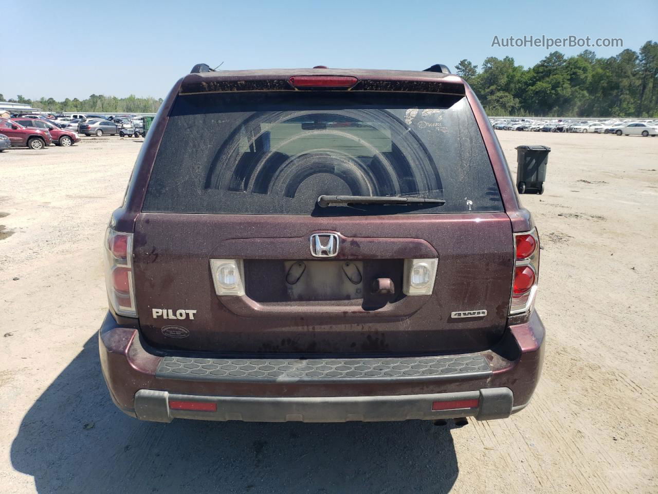 2007 Honda Pilot Exl Burgundy vin: 5FNYF18757B030194