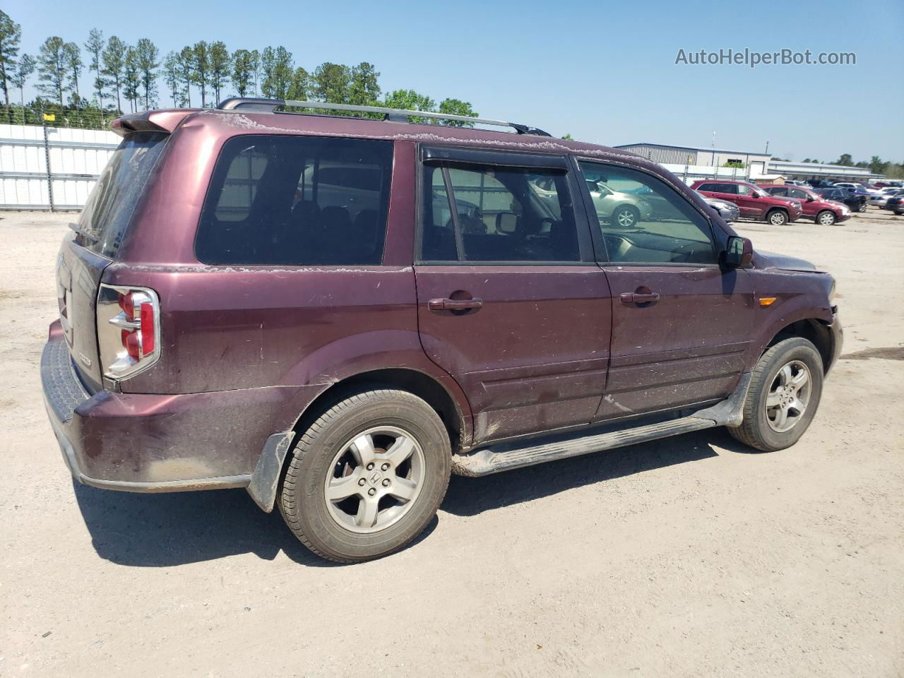 2007 Honda Pilot Exl Burgundy vin: 5FNYF18757B030194