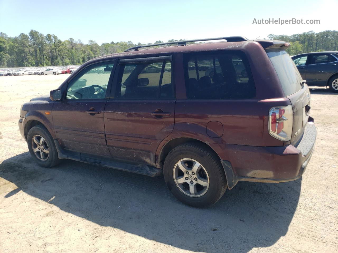 2007 Honda Pilot Exl Burgundy vin: 5FNYF18757B030194