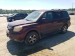 2007 Honda Pilot Exl Burgundy vin: 5FNYF18757B030194