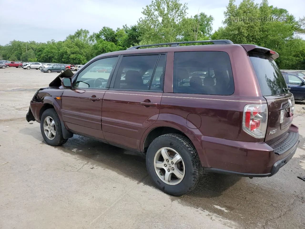 2007 Honda Pilot Exl Purple vin: 5FNYF18757B031720