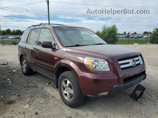 2007 Honda Pilot Exl Maroon vin: 5FNYF18787B002213