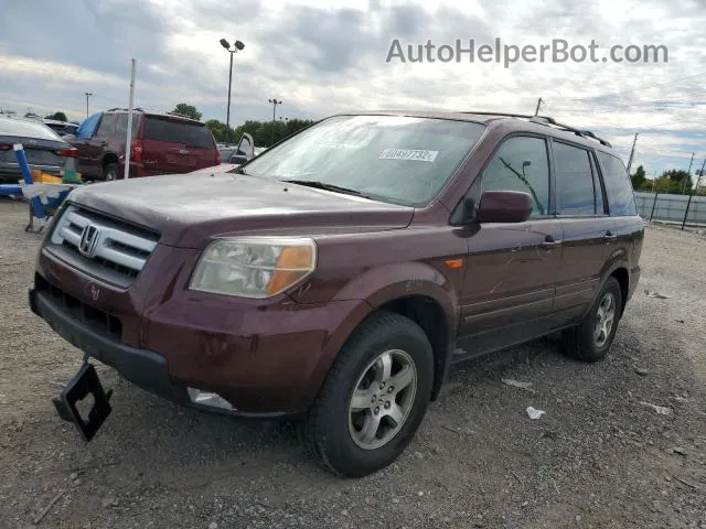 2007 Honda Pilot Exl Maroon vin: 5FNYF18787B002213