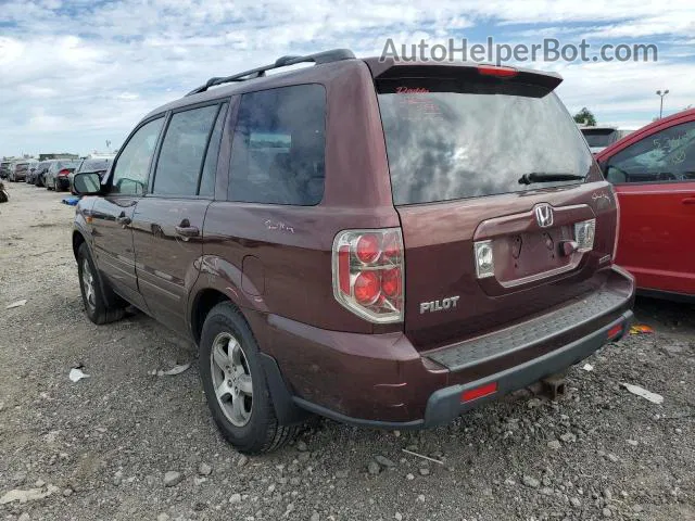 2007 Honda Pilot Exl Maroon vin: 5FNYF18787B002213