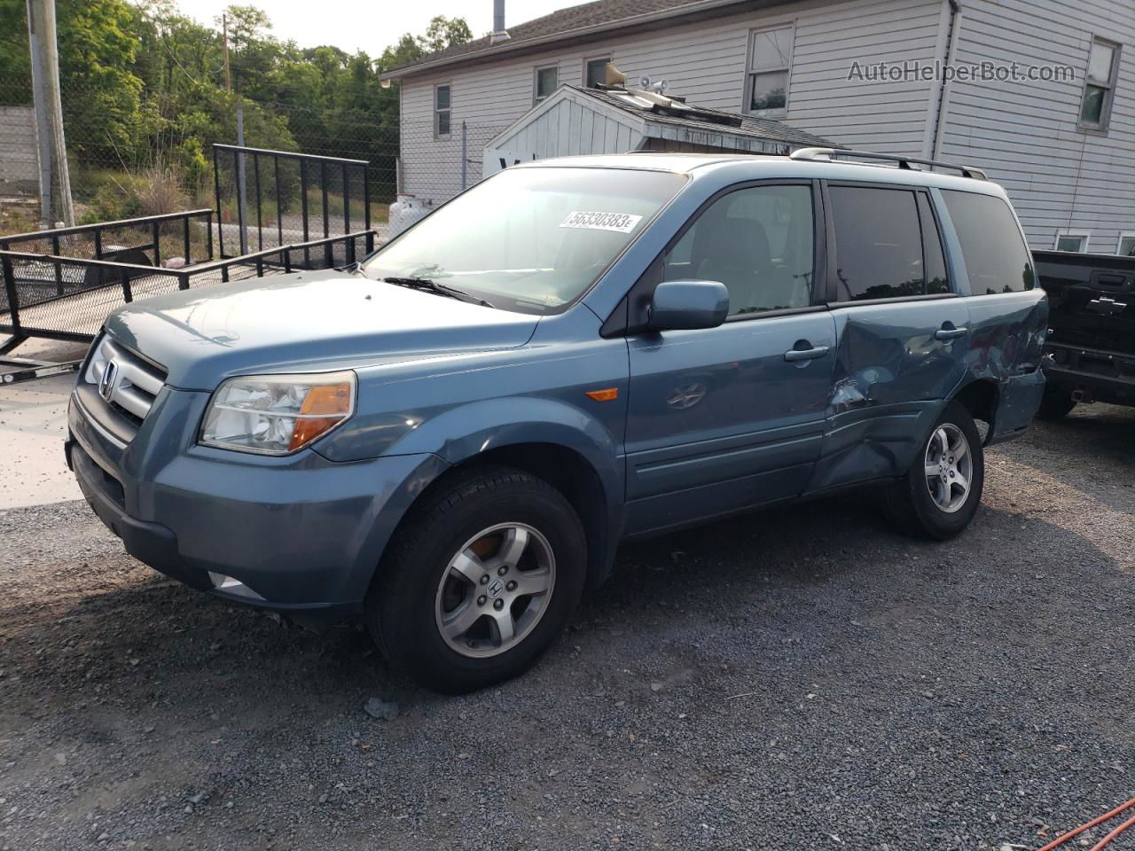 2007 Honda Pilot Exl Blue vin: 5FNYF18787B008383