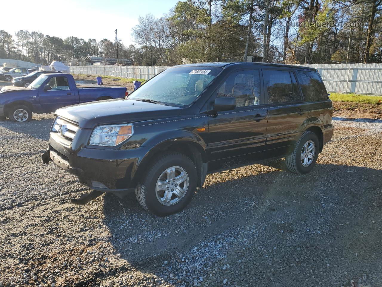 2007 Honda Pilot Lx Black vin: 5FNYF28107B024076