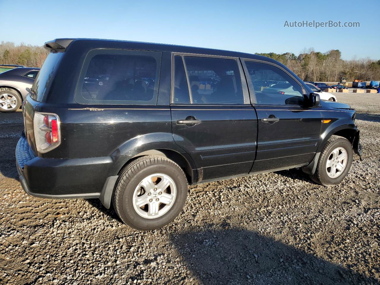 2007 Honda Pilot Lx Black vin: 5FNYF28107B024076