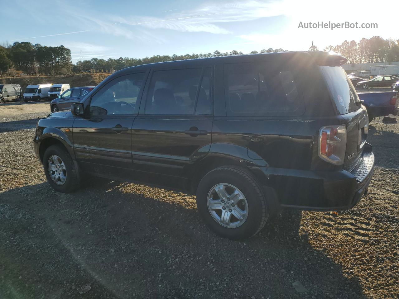 2007 Honda Pilot Lx Black vin: 5FNYF28107B024076