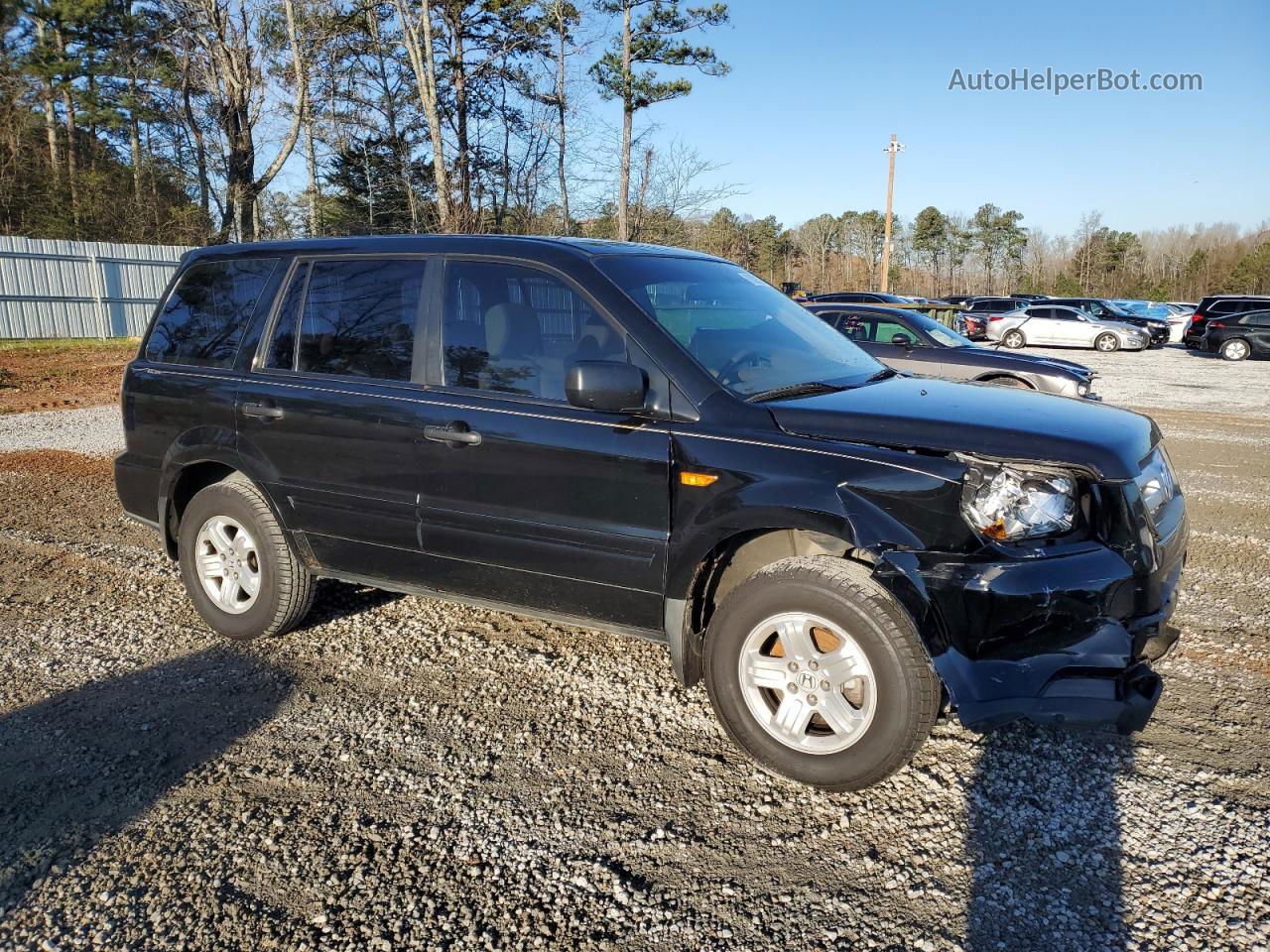 2007 Honda Pilot Lx Black vin: 5FNYF28107B024076