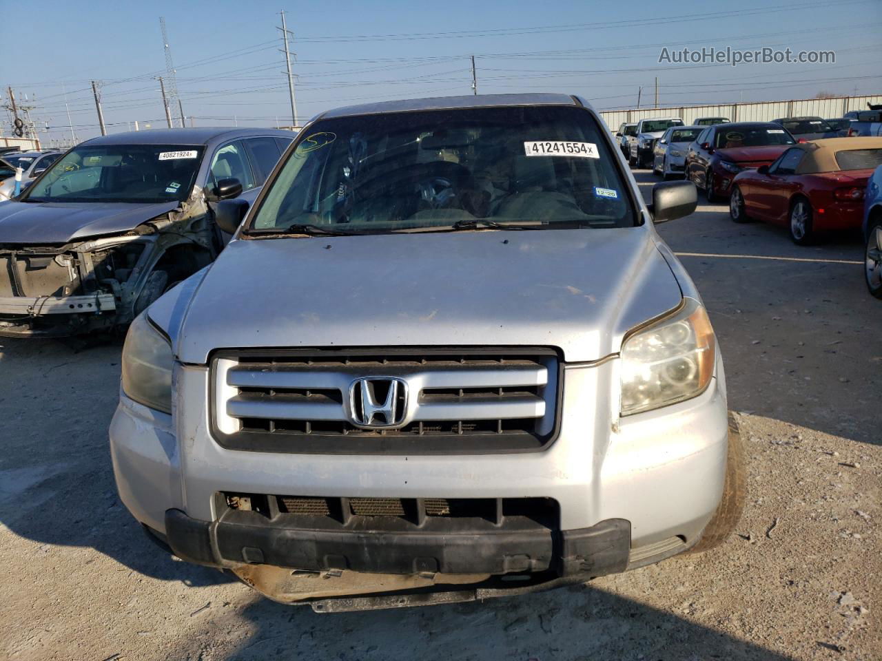 2007 Honda Pilot Lx Silver vin: 5FNYF28117B023891