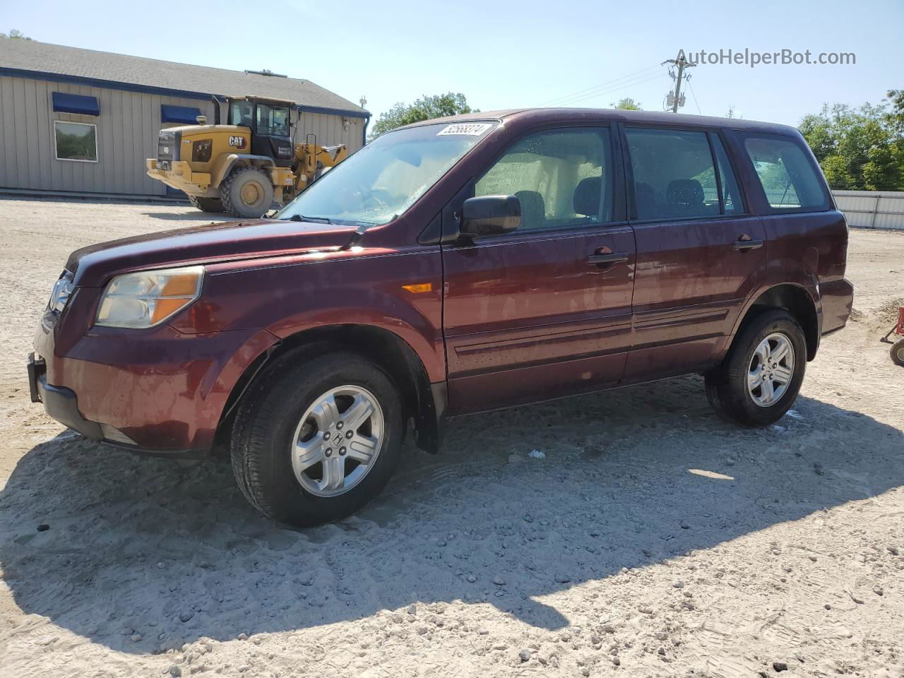 2007 Honda Pilot Lx Burgundy vin: 5FNYF28127B020837